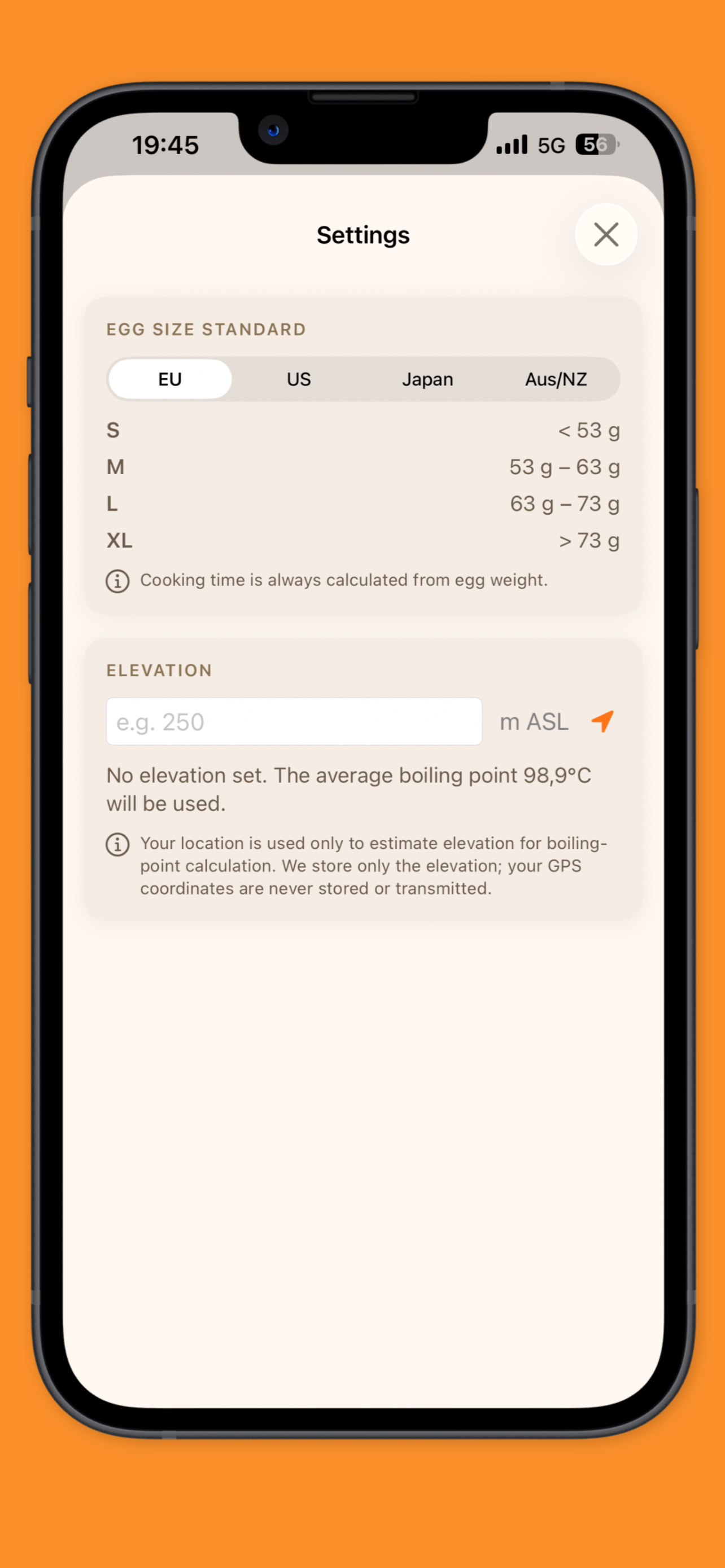 Yolk Timer ready screen showing a countdown and a simple timer interface.